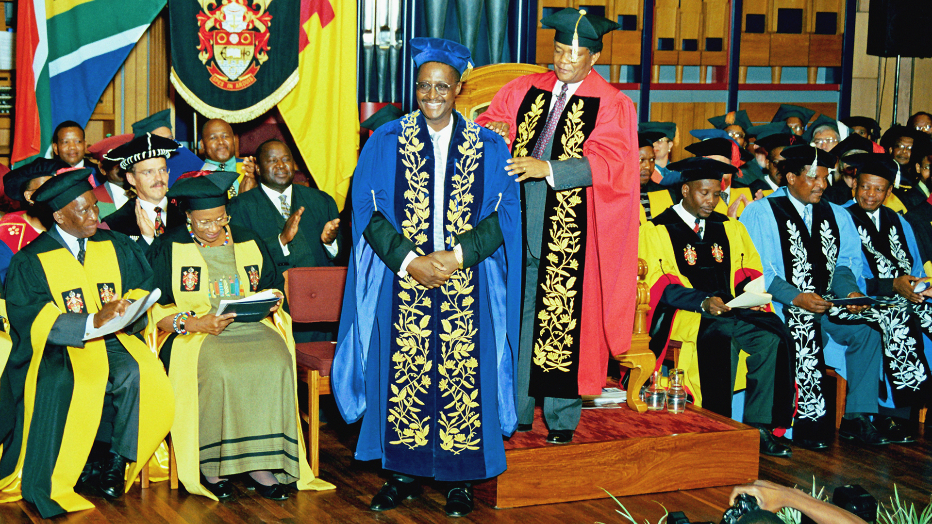 <p>Theologian, attorney and former anti-apartheid activist Professor Nyameko Barney Pityana becomes Unisa&rsquo;s first black Principal and Vice-Chancellor. He will guide Unisa towards racially equitable transformation and Africanisation.</p>